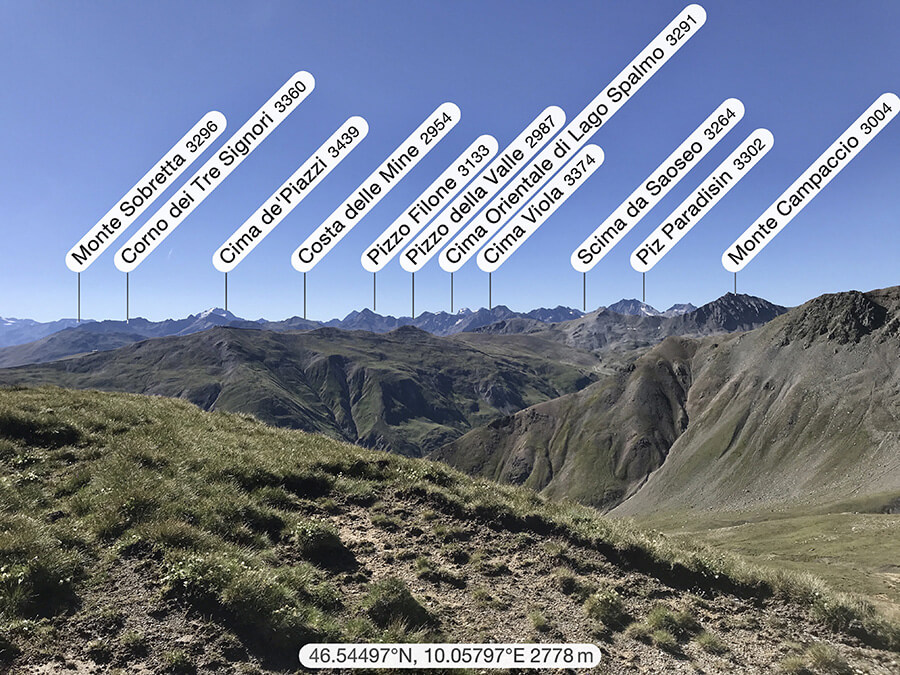 Panorama e cime della Valdidentro e Val Viola