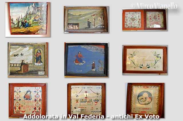 Ex voto nella Chiesa dell'Addolorata in Val Federia a Livigno