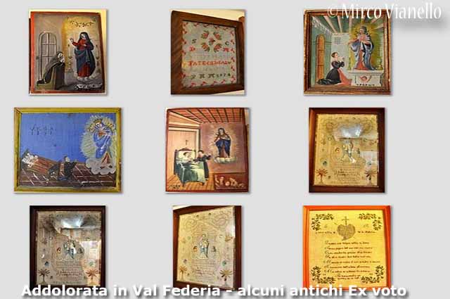 Chiesa dell'Addolorata in Val Federia - Livigno - altri dei molti ex voto