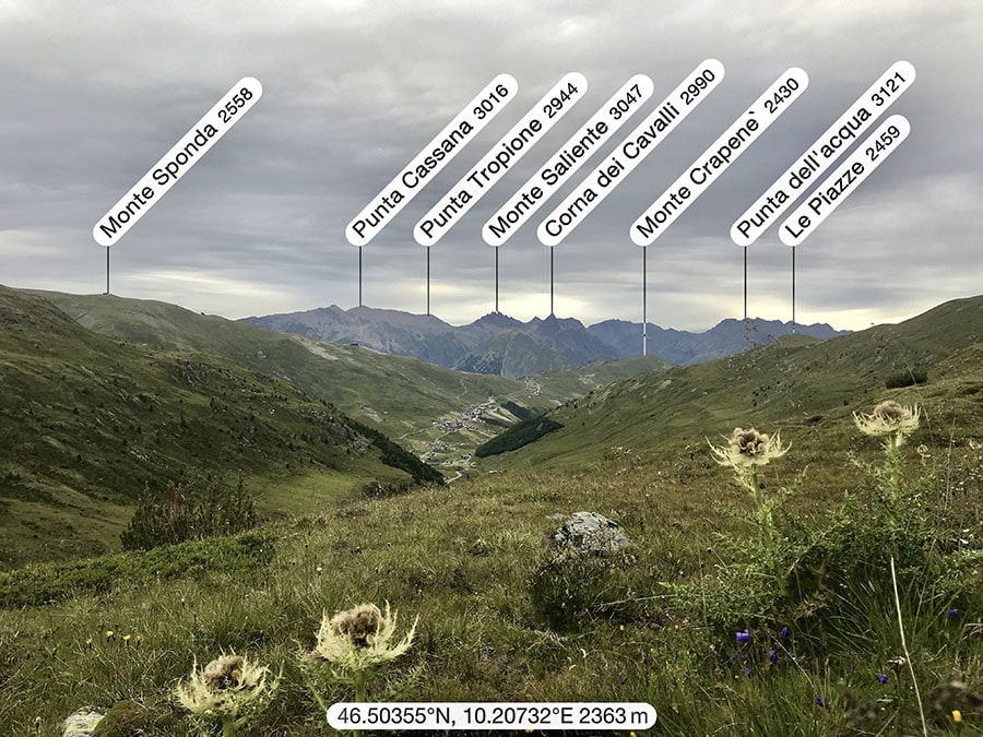 Vista verso Trepalle e le montagne sopra Livigno