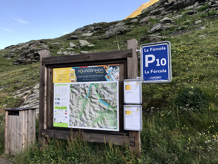 Partenza percorso parcheggio P10 Forcola