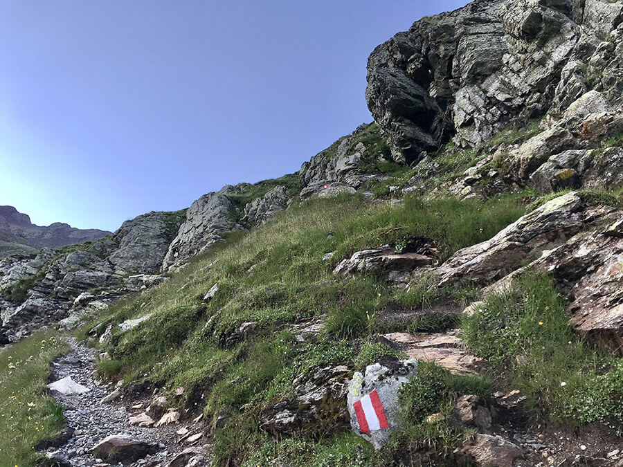 un passaggio più difficoltoso attraverso alcune rocce