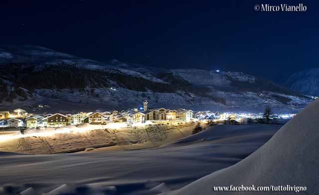 Livigno - veduta notturna di San Rocco
