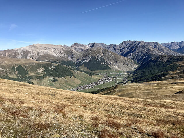 Vista sulla parte nord di Livigno verso il lago 