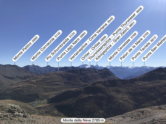 Vista dal Monte della Neve verso il Cevedale