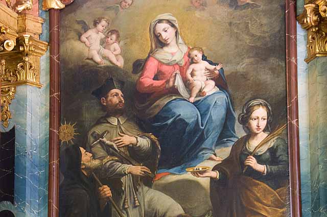 Chiesa di Sant'Antonio Abate - Livigno - dipinto con Madonna con Bambino e santi