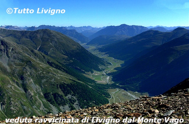 veduta ravvicinata di Livigno dal Monte Vago