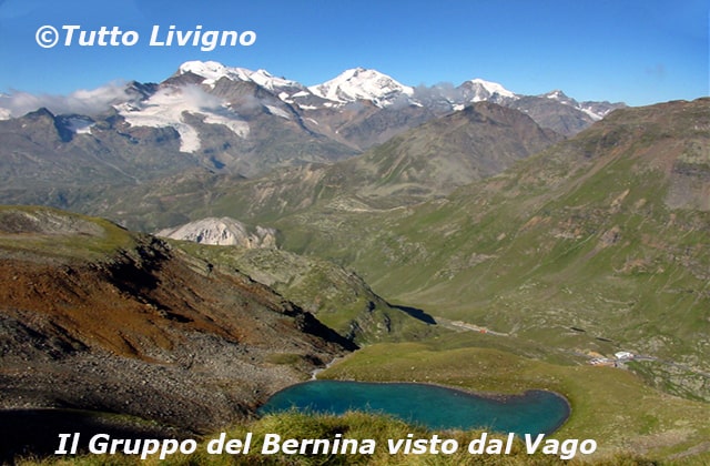 Veduta sul lago con lo sfondo del Gruppo del Bernina