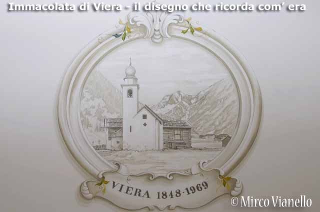 Chiesa dell'Immacolata di Viera - Livigno - disegno della chiesina abbattuta